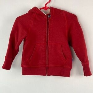 Kickee Pants red Sherpa lined hoodie 6-12 months